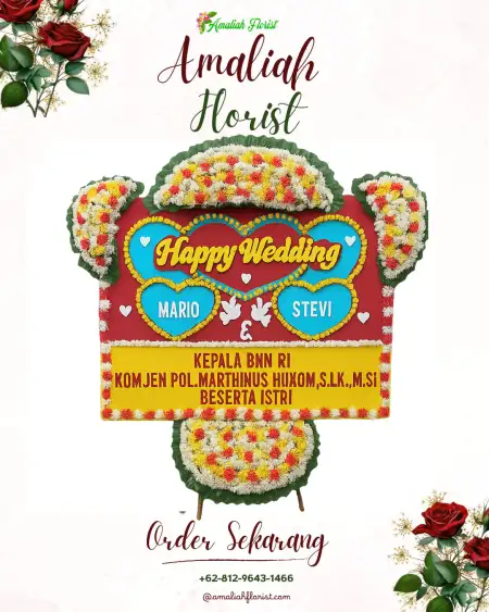 Papan Bunga Pernikahan Agung Timur